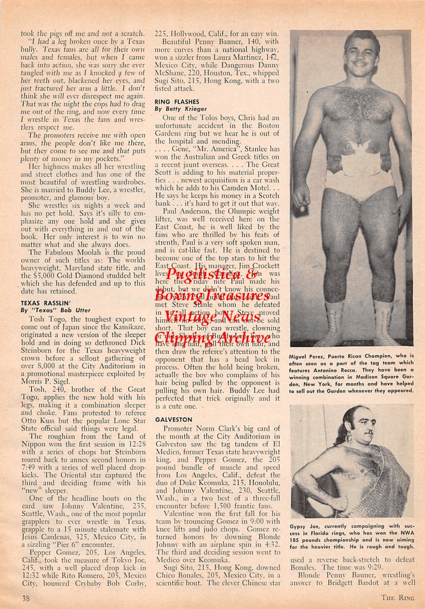 Wrestling News Clipping #133 - Elias Garcia, The Fabulous Moolah, Leon Graham, Carol Holmes, Miguel Perez, Gypsy Joe