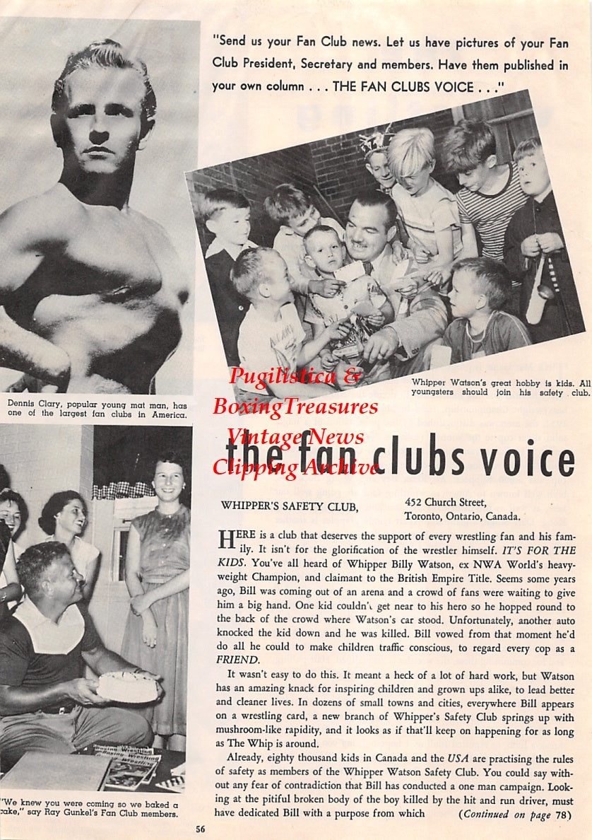 Wrestling News Clipping #96 - Dennis Clary, Whipper Watson, Joe Malcewicz, Frank Malcewicz, Japanese Sumo Wrestlers