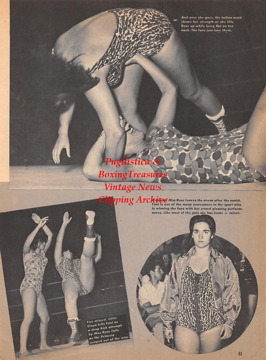 Wrestling News Clipping #158 - Toni Rose vs. Princess Little Cloud, boxer Bobby Dykes