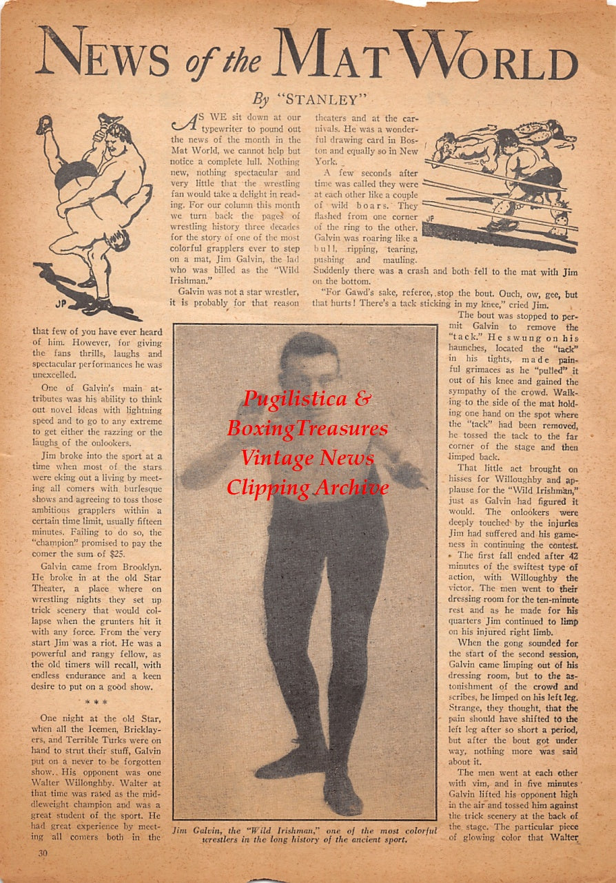Wrestling News Clipping #08 - Jim Galvin "Wild Irishman"