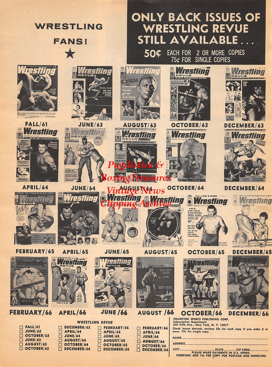 Wrestling News Clipping #11 - The Great Malenko, Rocky Hamilton, Dorris Nelms, Ray Villmer, Swede Hansn