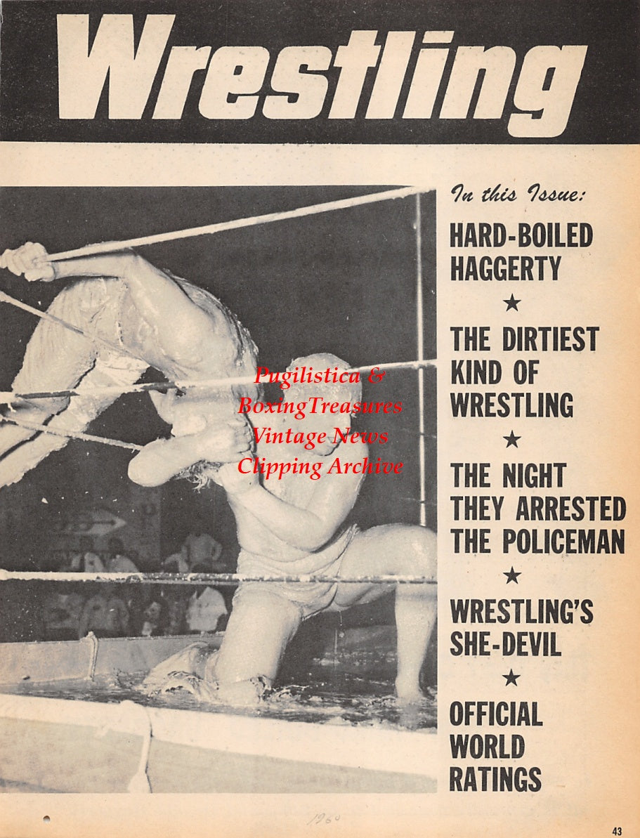 Wrestling News Clipping #25 - Donald "Hard-Boiled" Haggerty, Dory Funk, Mud Wrestling in 1940 Miami