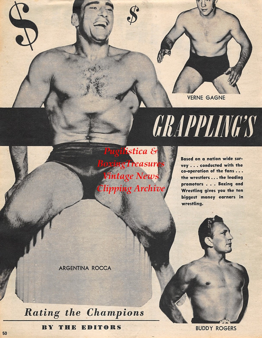 Wrestling News Clipping #75 - Antonino Rocca, Buddy Rogers, Verne Gagne, Ray Gunkel, Yvon Robert, Tony Lanza