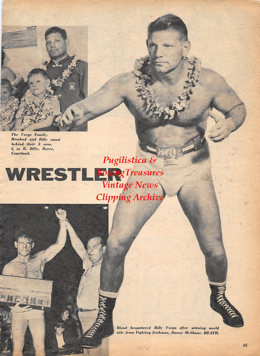 Wrestling News Clipping #20 - Billy Varga, Gypsy Joe, Mike Romano, Whipper Watson, Nanjo Singh, Jack "Q" Ball Rush