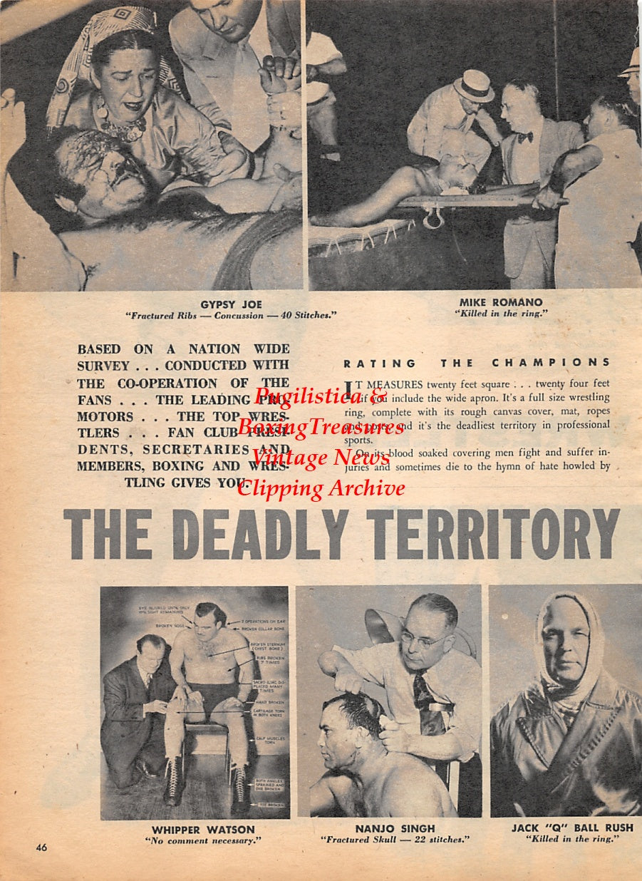 Wrestling News Clipping #20 - Billy Varga, Gypsy Joe, Mike Romano, Whipper Watson, Nanjo Singh, Jack "Q" Ball Rush