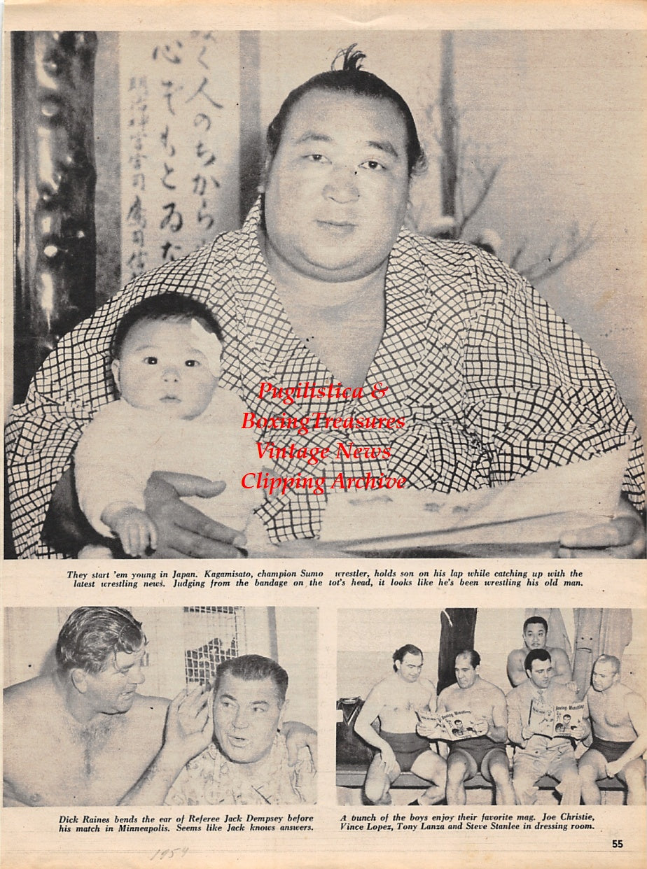 Wrestling News Clipping #41 - Sandor Szabo, Kagamisato, Dick Raines, Jack Dempsey, Joe Christie, Vince Lopez, Tony Lanza, Steve Stanlee