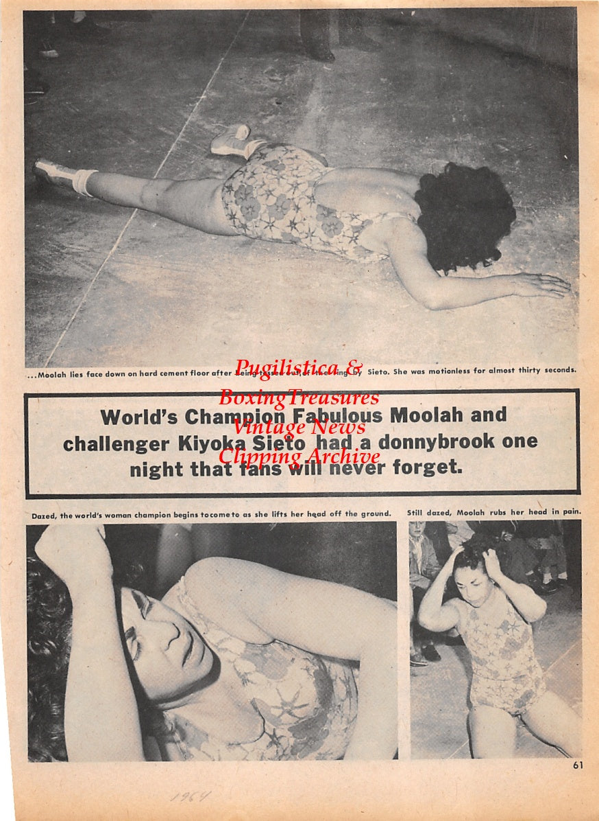 Wrestling News Clipping #67 - Fabulous Moolah vs. Kiyoka Sieto in Providence, Rhode Island