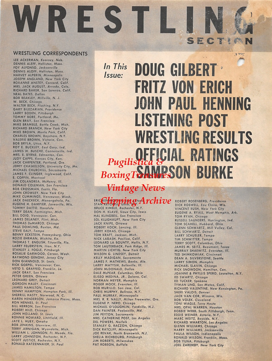 Wrestling News Clipping #51 - Doug Gilbert