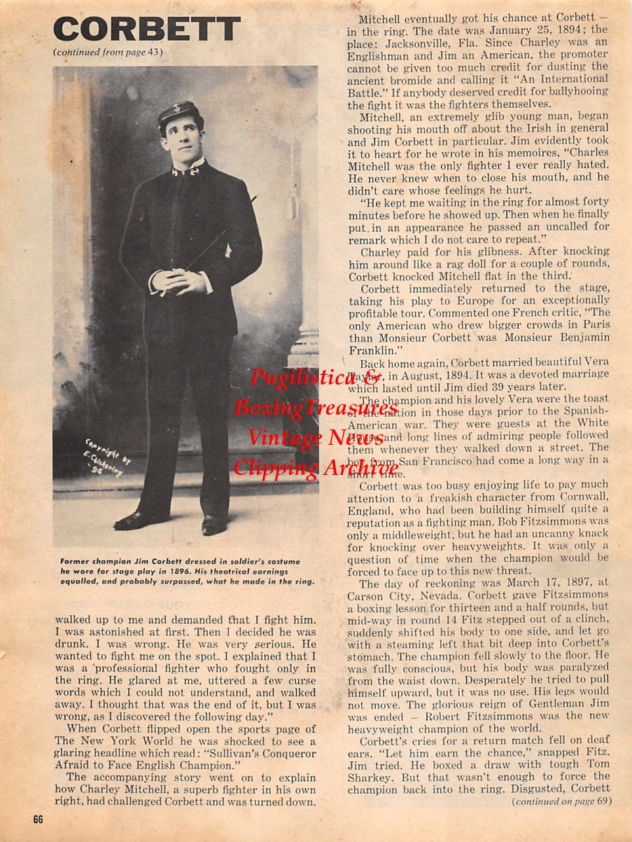 Wrestling News Clipping #57 - Sampson Burke, James J. Corbett