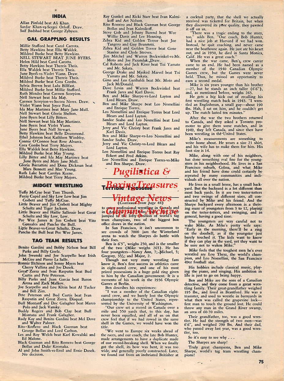 Wrestling News Clipping #43 - Carl Engstrom vs. Danny McShane