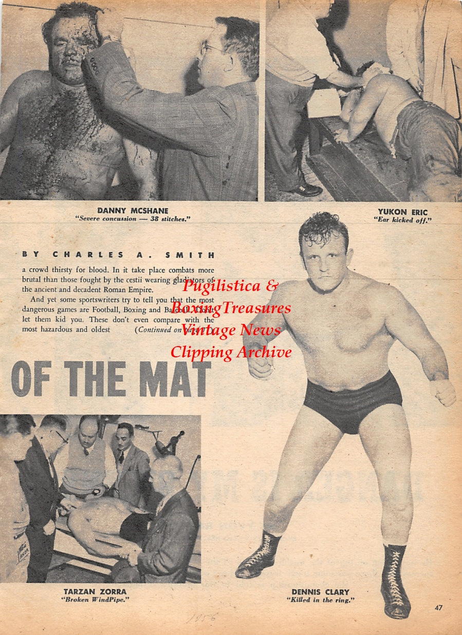Wrestling News Clipping #21 - Yvon Robert, Danny McShane, Yukon Eric, Tarzan Zorra, Dennis Clary