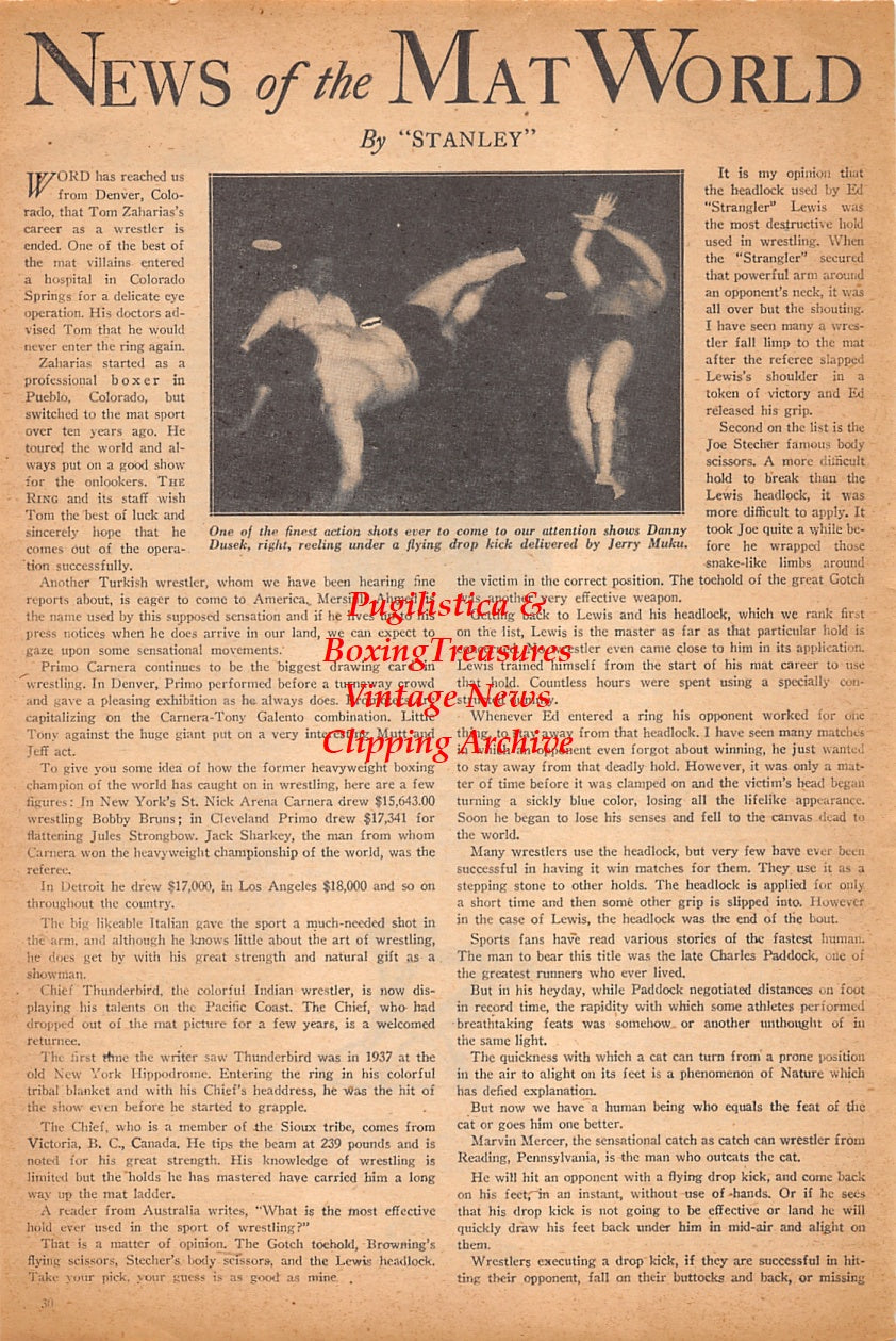 Wrestling News Clipping #07 - Danny Dusek vs. Jerry Muku
