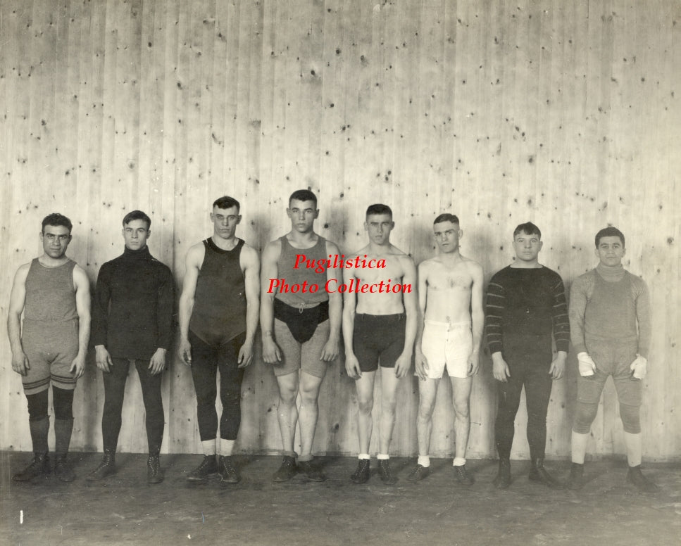 Cleveland Boxers, Jimmie Dunn Stable: Carl Tremaine, Johnny Shea, Joe Dime, Charley O'Connell, Alvie Miller, Cal Delaney, Jack Wolfe - 17x11 Boxing Photograph