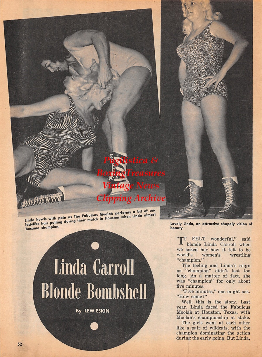 Wrestling News Clipping #167 - Linda Carroll, The Fabulous Moolah, Kit Fox, Jerry Kozak, John Paul Henning