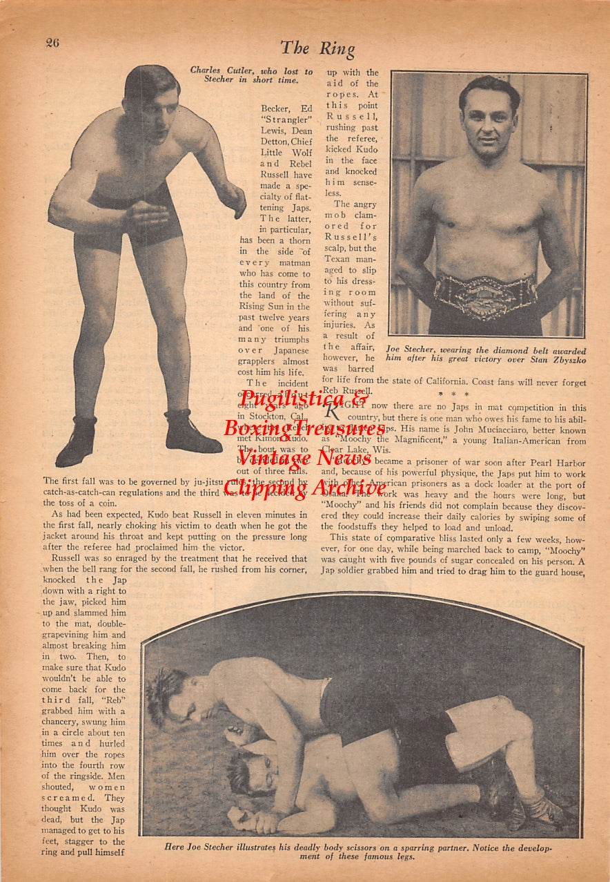 Wrestling News Clipping #235 - Charles Cutler, Joe Stecher, Eddie Lee, Dick Raines