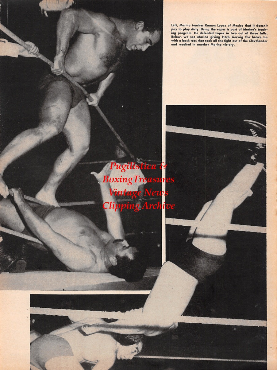Wrestling News Clipping #188 - Tony Marino vs. Ramon Lopez and Herb Gerwig