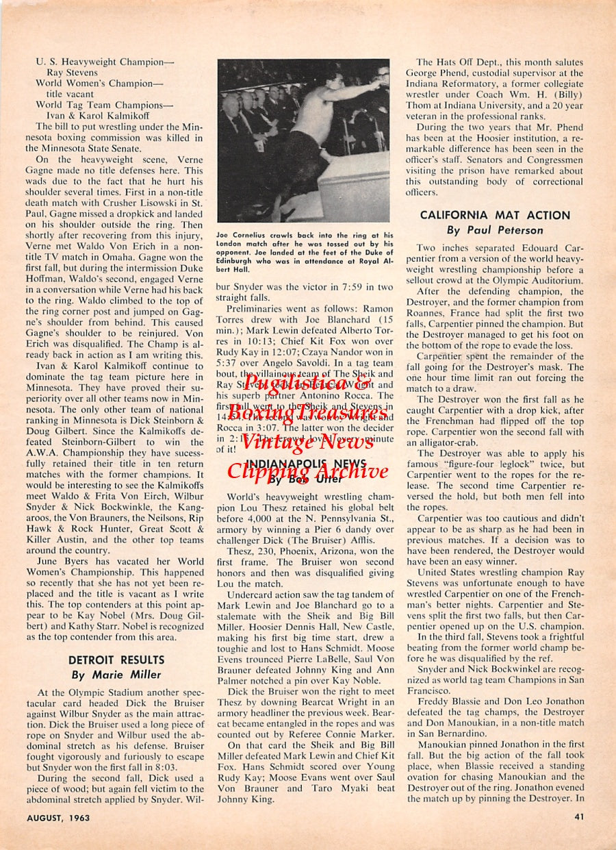 Wrestling News Clipping #199 - Tito Montez, Duke Miller, Dr. Jerry Graham, Ronnie Etchison, Joe Cornelius