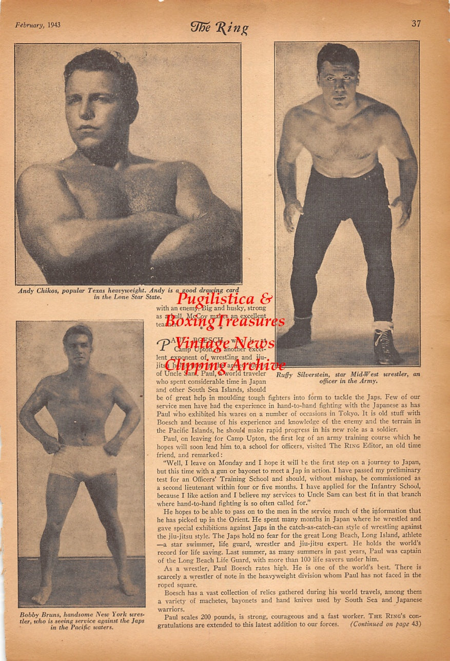 Wrestling News Clipping #215 - Andy Chikos, Ruffy Silverstein, Bobby Bruns