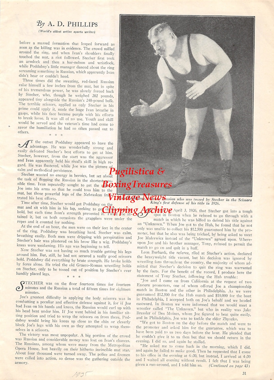 Wrestling News Clipping #161 - Ivan Poddubny