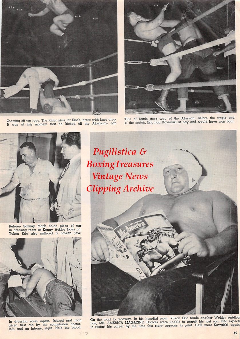 Wrestling News Clipping #93 - Man Mountain Dean, Yukon Eric vs. Killer Kowalski