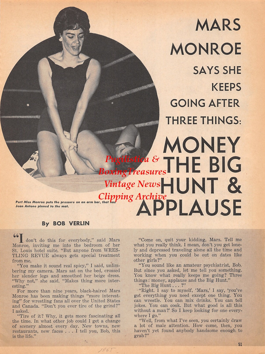 Wrestling News Clipping #147 - Mars Monroe, Jean Antone, Jessica Rogers