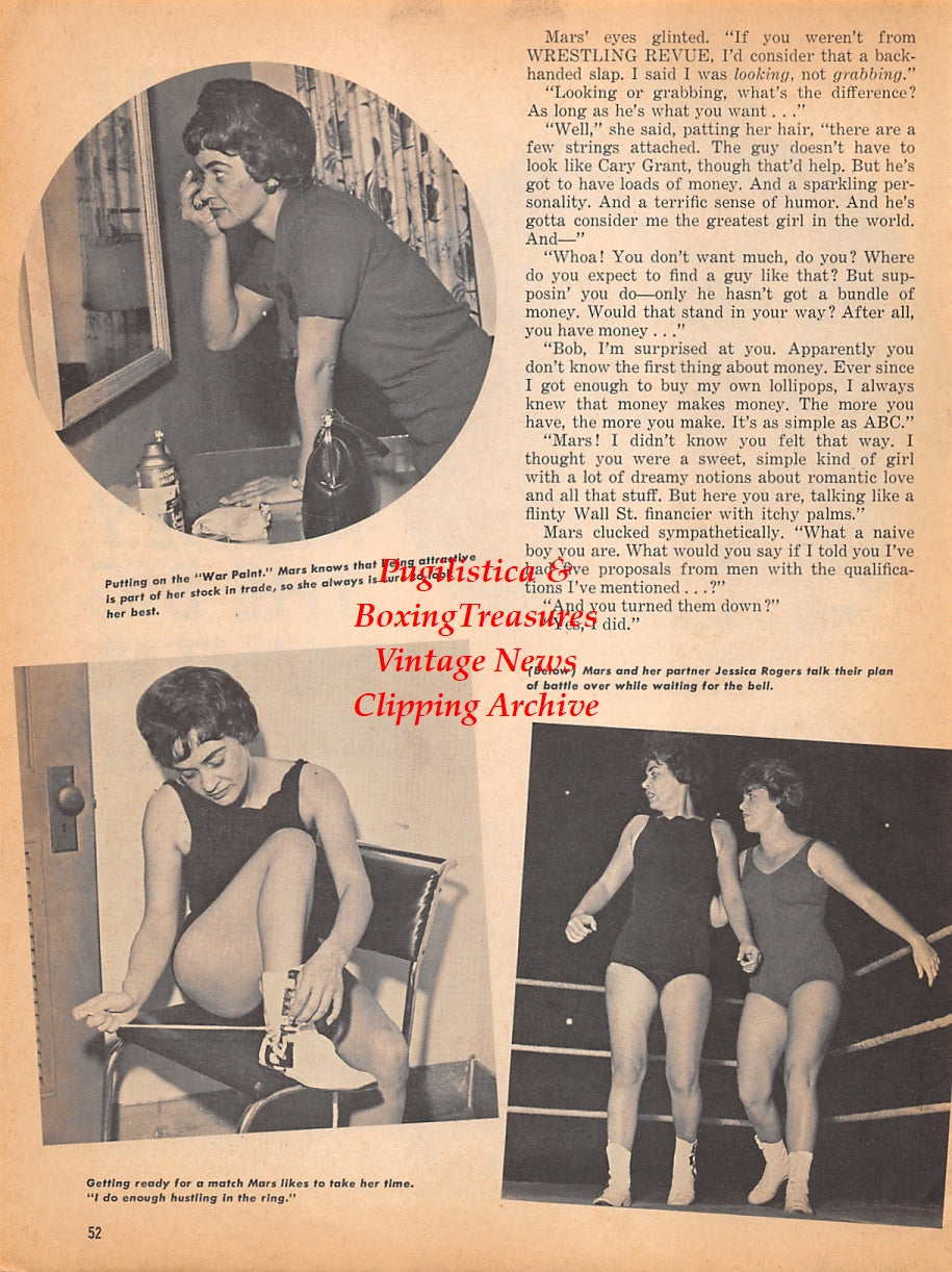 Wrestling News Clipping #147 - Mars Monroe, Jean Antone, Jessica Rogers