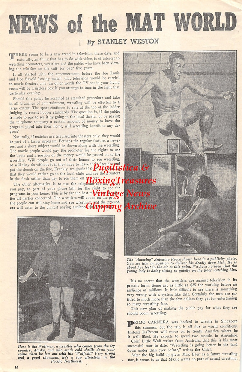Wrestling News Clipping #136 - Antonino Rocca, The Wolfman