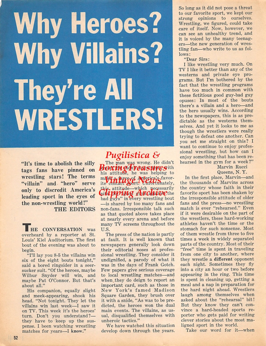 Wrestling News Clipping #109 - Joe Blanchard, Big-Time Wrestling Softball Team