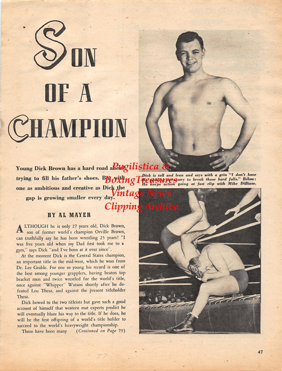 Wrestling News Clipping #85 - Young Dick Brown, Mike DiBiase