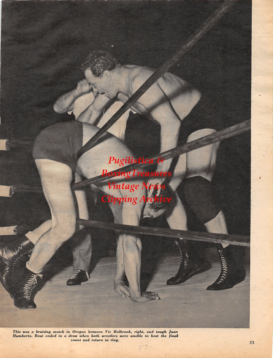 Wrestling News Clipping #87 - Vic Holbrook vs. Juan Humberto, Buddy Rogers, Al Costello