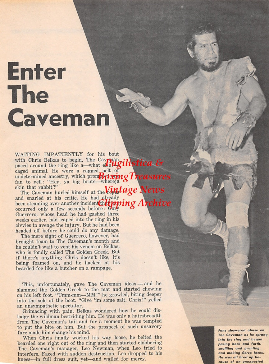Wrestling News Clipping #46 - The Caveman, Crusher Lisowski vs. Verne Gagne