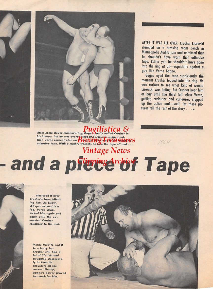 Wrestling News Clipping #46 - The Caveman, Crusher Lisowski vs. Verne Gagne