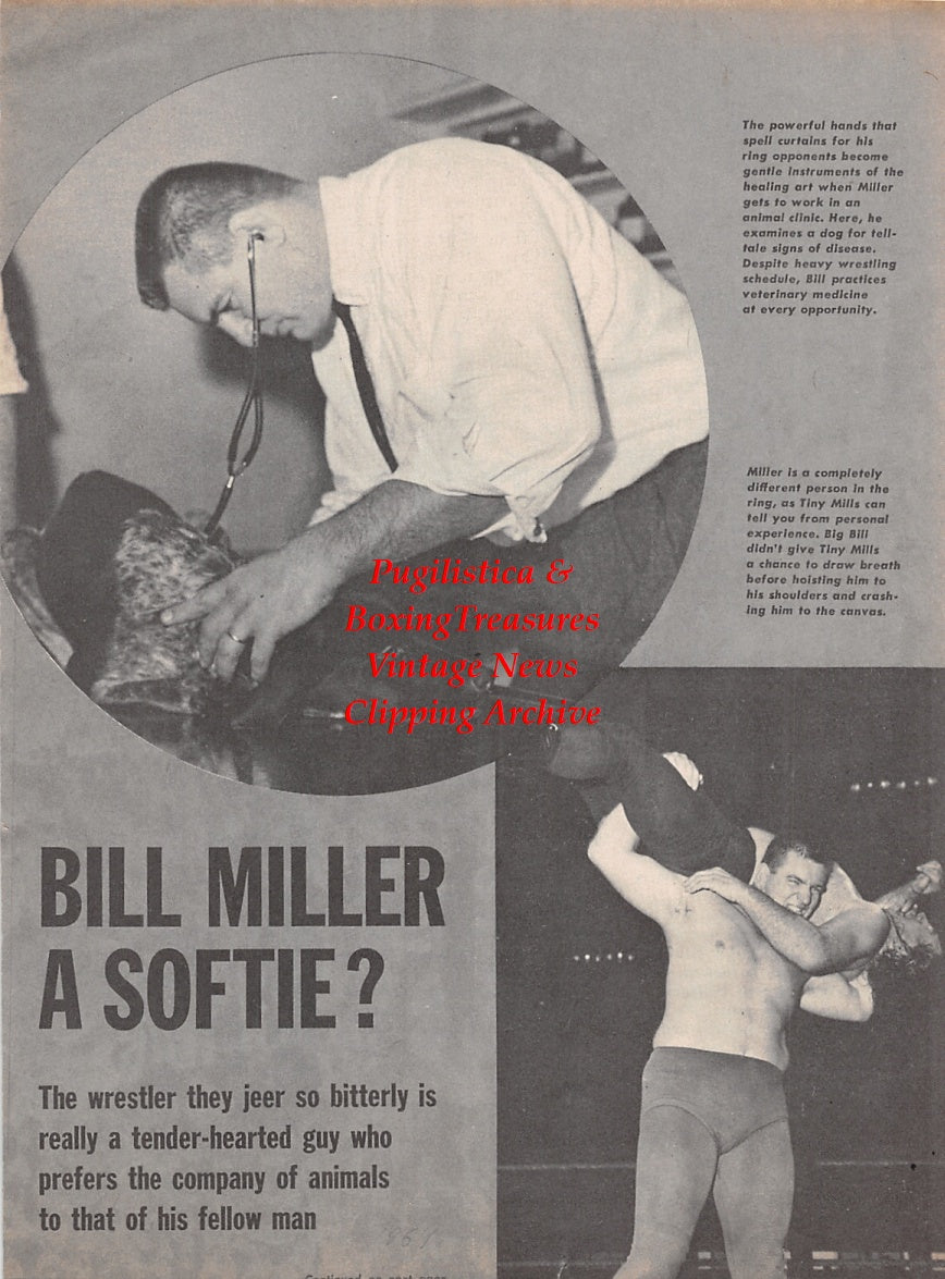 Wrestling News Clipping #48 - Big Bill Miller, Tiny Mills
