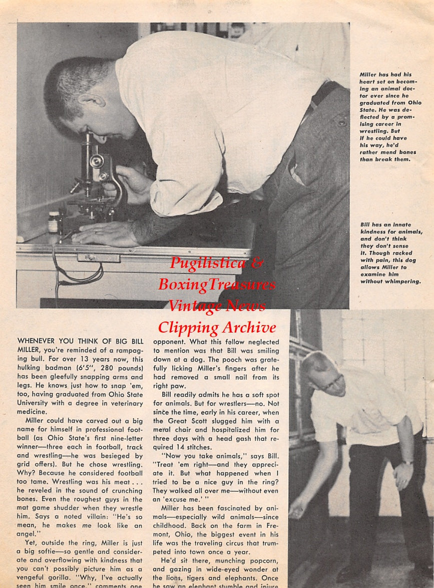 Wrestling News Clipping #48 - Big Bill Miller, Tiny Mills