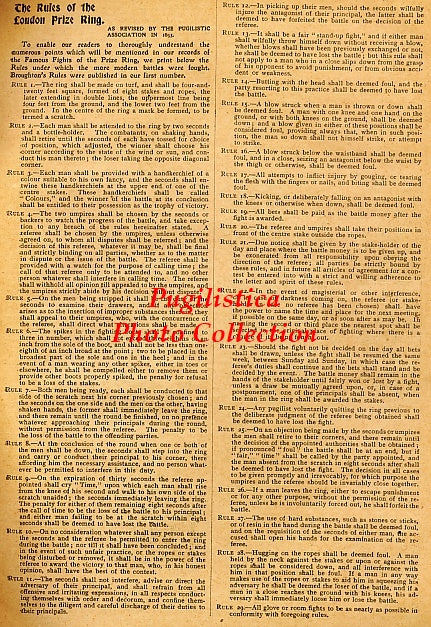 London Prize Ring Rules 1853 Version - 11x17 Boxing Photographic Print