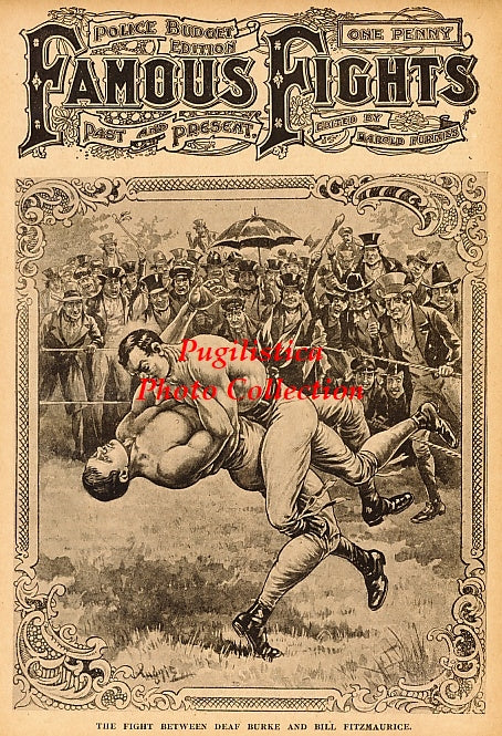Deaf Burke vs. Bill Fitzmaurice - 11x17 Boxing Photographic Print