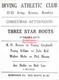 Boxing Photo #1146 - Knockout Brown, Young Gradwell, Young Frank Killian, Zulu Kid, Walter Mohr, Phil Bloom, Joe Hollis, Bob Lee - Irving Athletic Club, Brooklyn, NY