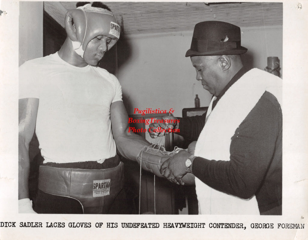 Boxing Photo #1446 - George Foreman and Dick Sadler - Vintage c. 1970 Photograph