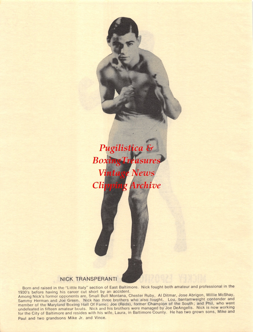 Boxing News Clipping #2673 - Nick Transperanti, Mickey Esposito
