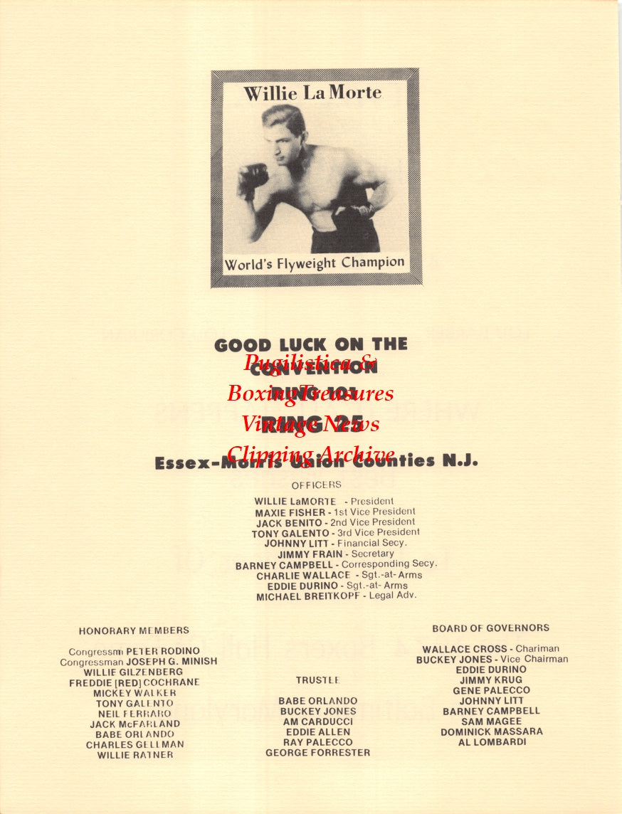 Boxing News Clipping #2679 - Willie LaMorte
