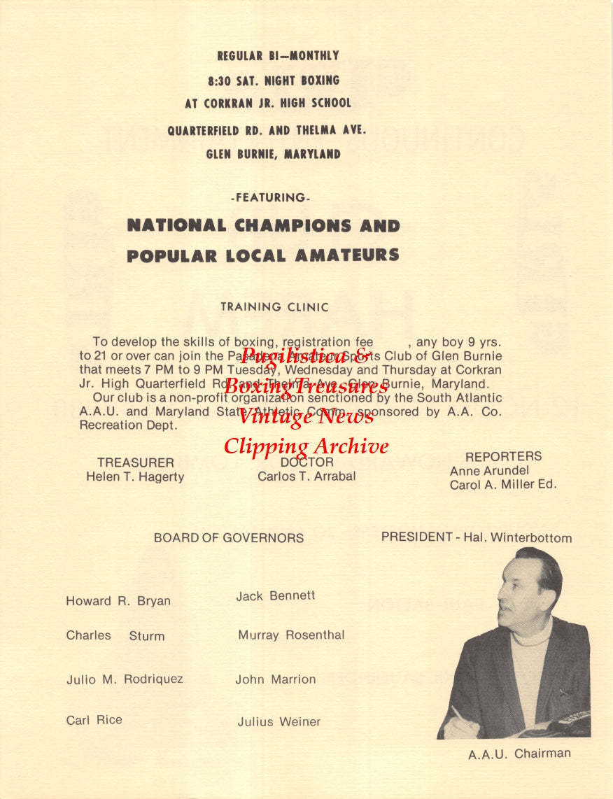 Boxing News Clipping #2683 - Hal Winterbotton