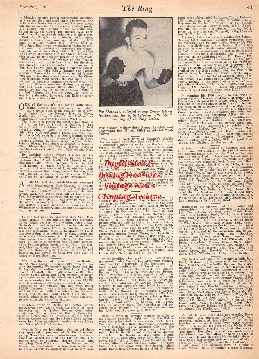 Boxing News Clipping #2581 - Pat Marcune