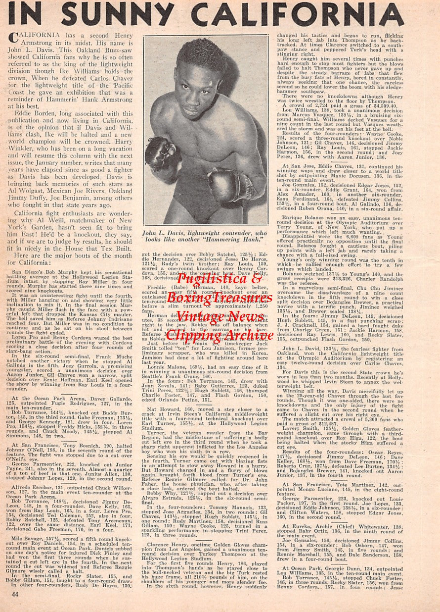 Boxing News Clipping #2582 - John L. Davis