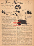 Boxing News Clipping #2585 - Tommy Burns, Benny Leonard, Bob Edgren