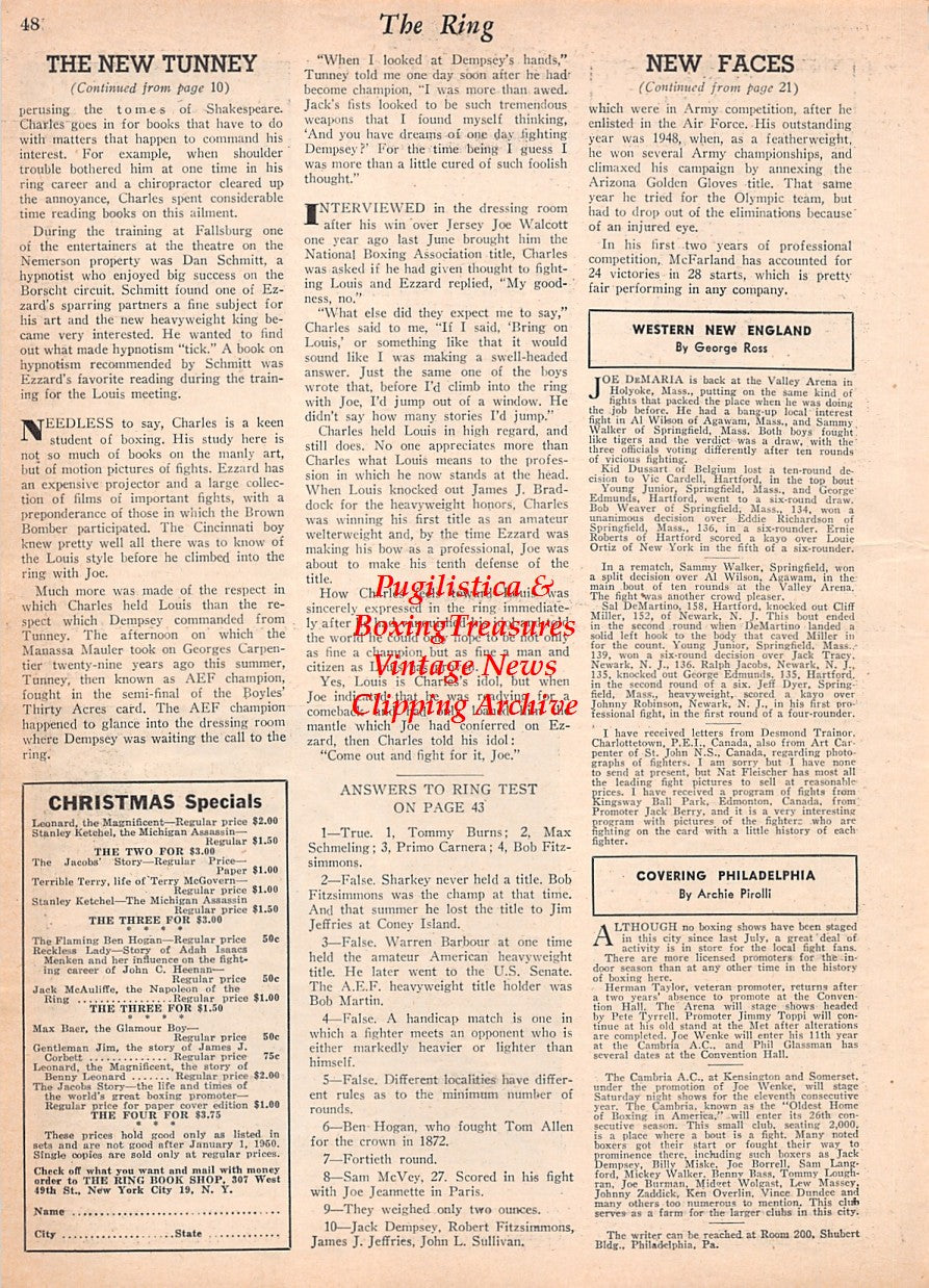 Boxing News Clipping #2584 - Rocky Graziano vs. Gene Burton