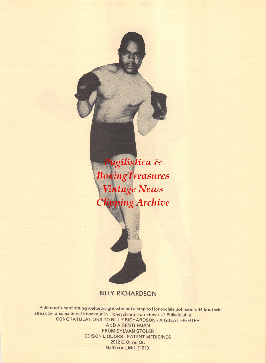 Boxing News Clipping #2667 - Billy Richardson, Charlie Spina