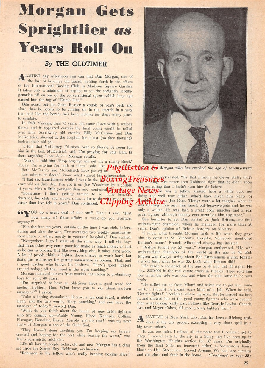 Boxing News Clipping #2576 - Jack Root, Dumb Dan Morgan