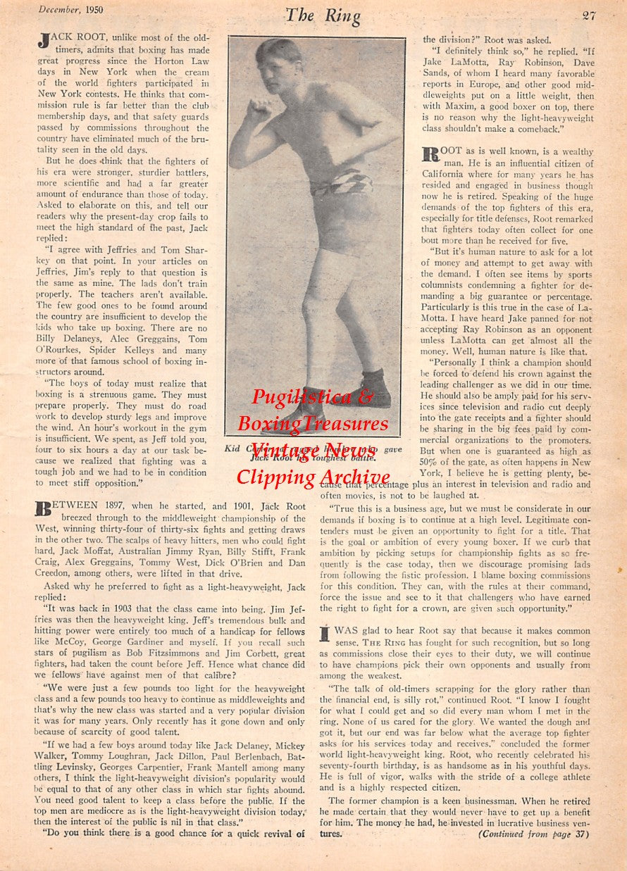 Boxing News Clipping #2577 - Abe Attell, George Dixon, Kid Carter