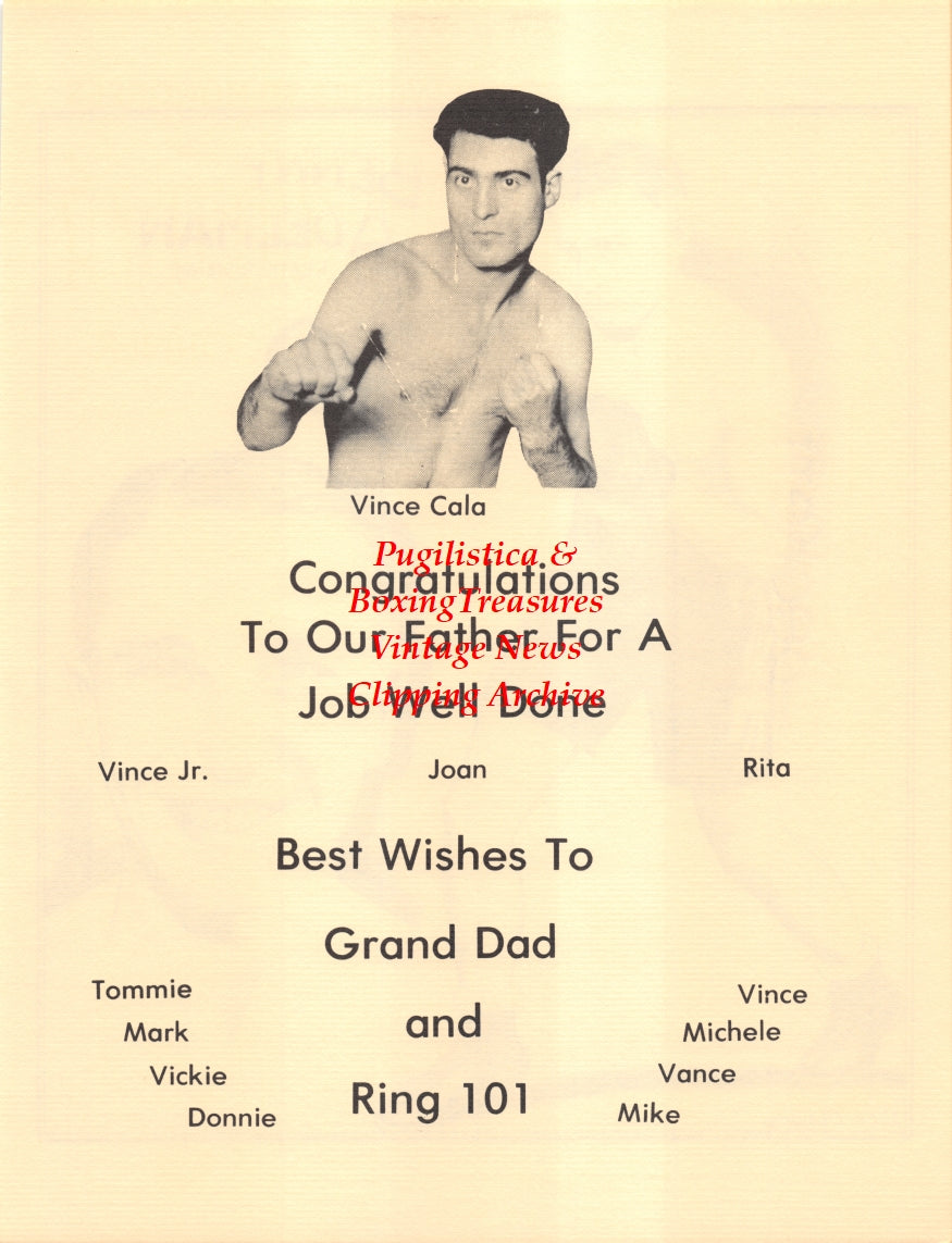 Boxing News Clipping #2676 - Benny Adelman, Vince Cala