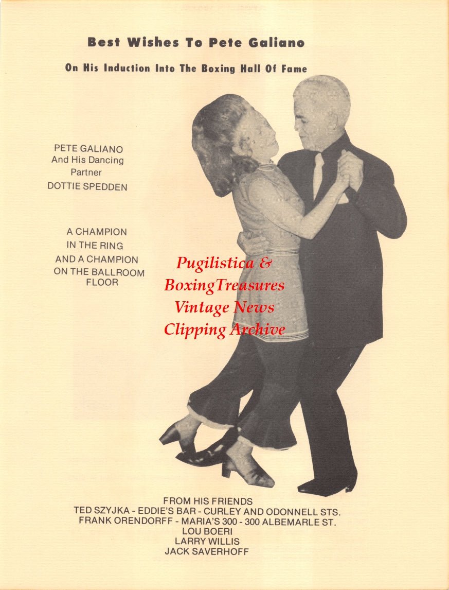 Boxing News Clipping #2674 - Albert Salkowski, Pete Galiano, Dottie Spedden